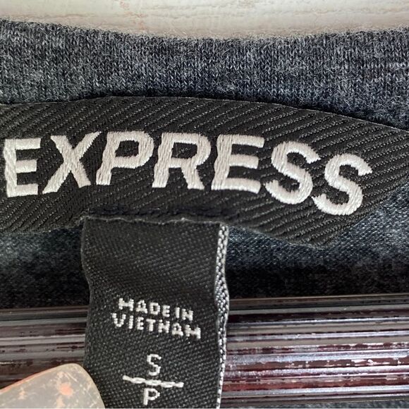 Express Y2K Beaded Neck Racer Back T-shirt Midi Dress Gray Black Small - Picture 9 of 10